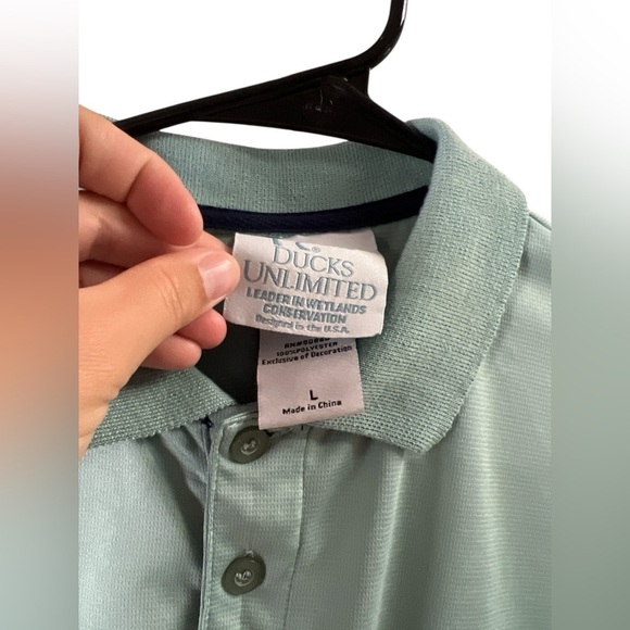 Duck unlimited sage green short sleeve athletic polo shirt - Picture 5 of 7